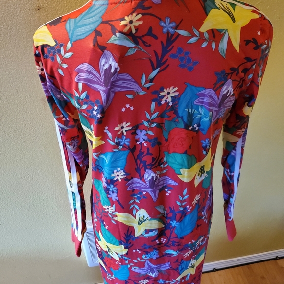 Adidas Floral Red Midi Dress - Picture 5 of 6